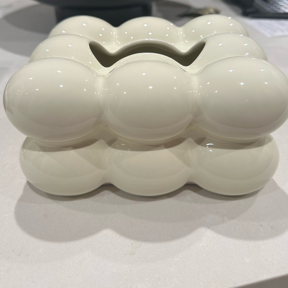 Off White Cloud Ceramic Tissue Box Cover Home Decor Decorative Object